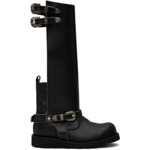 Andersson Bell Black Heather Cutout Leather Boots  - Black - Size: IT 39 - female