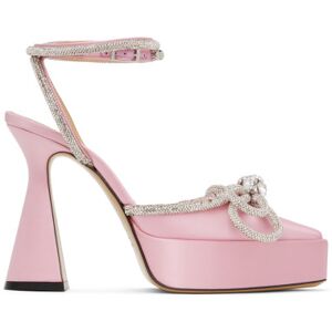 MACH & MACH Pink Double Bow 140 Platform Heels  - Pink - Size: IT 38.5 - female