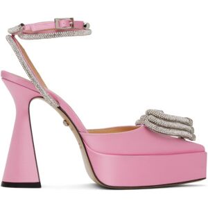 MACH & MACH Pink Triple Heart Heels  - Pink - Size: IT 38.5 - female