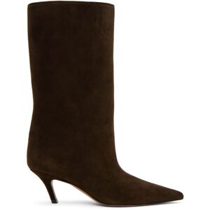 Amina Muaddi Brown Fiona 60 Boots  - Dark Brown - Size: IT 37 - female