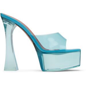 Amina Muaddi Blue Dalida Glass Plateau Heeled Sandals  - Sky - Size: IT 35 - female