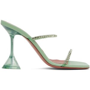 Amina Muaddi Green Gilda Slipper 95 Heeled Sandals  - Mint - Size: IT 37 - female