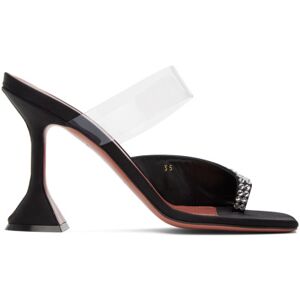 Amina Muaddi Black Paloma Slipper Heeled Sandals  - Black - Size: IT 37 - female
