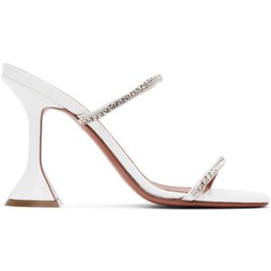 Amina Muaddi White Gilda Slipper Heeled Sandals  - White - Size: IT 37 - female