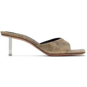 Amina Muaddi Beige & Black Laura Slipper 60 Heeled Sandals  - Sand - Size: IT 37 - female