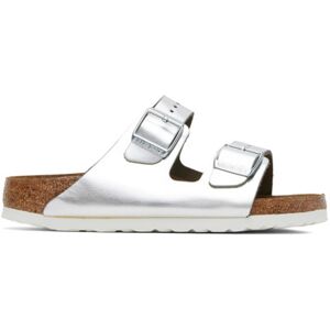 Birkenstock Silver Arizona Soft Footbed Sandals  - Metallic - Size: IT 35 - female