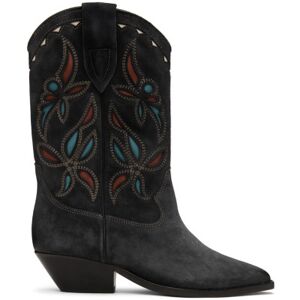 Isabel Marant Gray Duerto Cowboy Boots  - 02Fk Faded Black - Size: FR 40 - female