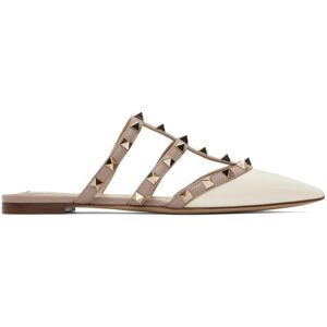 Valentino Garavani Off-White & Pink Rockstud Mules  - L62 Light Ivory/Poud - Size: IT 36 - female