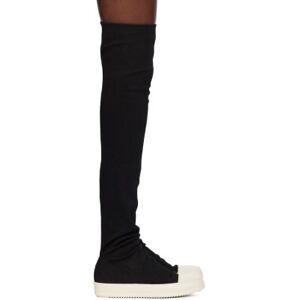 Rick Owens DRKSHDW Black High Sock Sneaks Boots  - 911 Black/Milk/Milk - Size: IT 35.5 - female