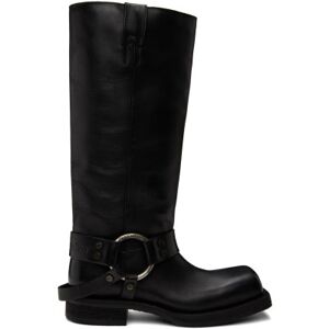 Acne Studios Black Leather Buckle Tall Boots  - 900 Black - Size: IT 37 - female