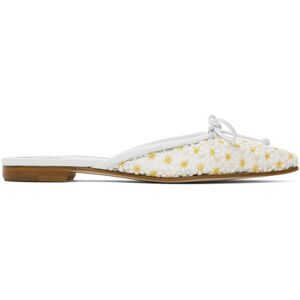 Manolo Blahnik White Ballermiu Mules  - 976I/1012 Ywov/Whit - Size: IT 35.5 - female