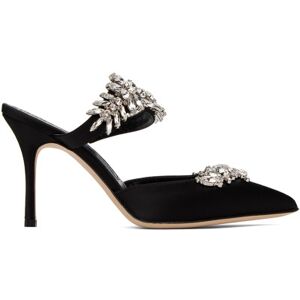 Manolo Blahnik Black Lurum Heels  - 0015 Blck - Size: IT 35 - female