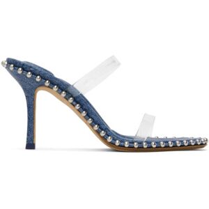 Alexander Wang Blue Nova 85 Strappy PVC Heeled Sandals  - 403 Vintage Dark Ind - Size: IT 36 - female