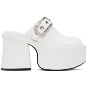 Marc Jacobs White 'The J Marc Leather' Mules  - 100 White - Size: IT 36 - female