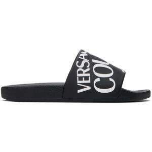 Versace Jeans Couture Black Logo Slides  - E899 Black - Size: IT 38 - female