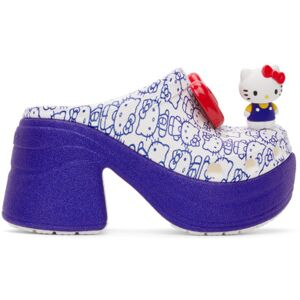 Crocs White & Blue Hello Kitty Siren Heels  - White - Size: US 5 - female