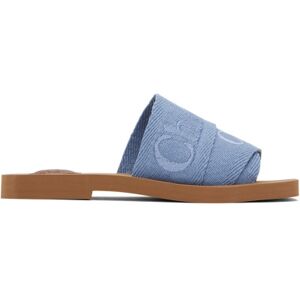 Chloé Blue Woody Sandals  - 4E2 Washed Blue - Size: IT 36 - female