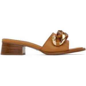 See by Chloé Tan Monyca Heeled Mules  - 553 TAN - Size: IT 36.5 - female