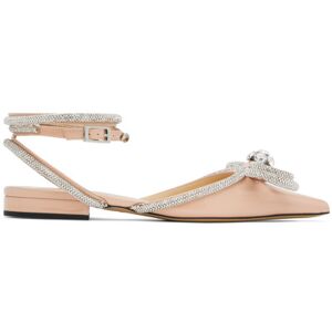 MACH & MACH Beige Double Bow Ballerina Flats  - Nude - Size: IT 36.5 - female