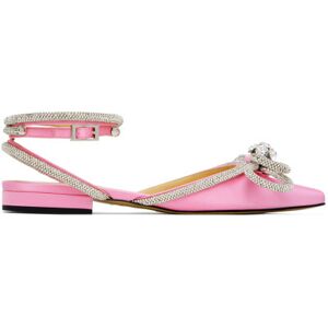 MACH & MACH Pink Double Bow Ballerina Flats  - Pink - Size: IT 38.5 - female