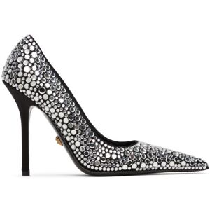 Versace Black Decollete T.110 Heels  - 2B30V-Black+Crystal- - Size: IT 35 - female