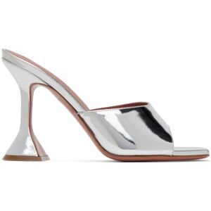Amina Muaddi Silver Lupita Slipper Heeled Sandals  - Silver - Size: IT 37 - female