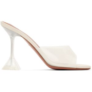 Amina Muaddi Beige Lupita Glass Slipper 95 Heeled Sandals  - Almond - Size: IT 35.5 - female