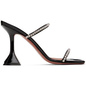 Amina Muaddi Black Gilda Slipper Heeled Sandals  - Black - Size: IT 37 - female