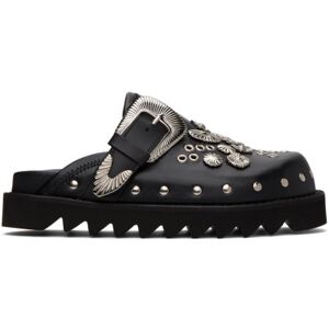 Toga Pulla Black Eyelet Metal Sabot Slippers  - AJ1058 Black - Size: IT 35 - female