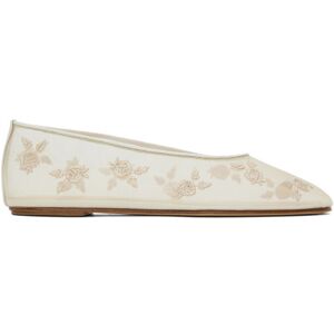 Magda Butrym Beige Mesh Ballerina Flats  - 23 Cream - Size: IT 35.5 - female