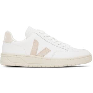 VEJA White & Beige V-12 Leather Sneakers  - Extra White/Sable - Size: IT 38 - female