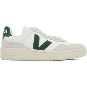 VEJA White & Green V-90 Sneakers  - Extra White/Cyprus - Size: IT 35 - female