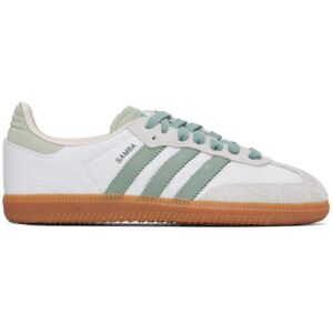 adidas Originals White & Green Samba OG Sneakers  - White/Silver Green - Size: US 10.5 - female