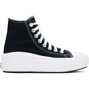 Converse Black & White Chuck Taylor All Star Move High Top Sneaker  - Black/Ivory - Size: US 5.5 - female