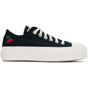 Converse Black Chuck Taylor All Star Lift Platform Cherries Low Top Sneakers  - Black/Egret/Red - Size: US 5.5 - female