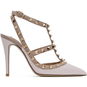 Valentino Garavani Purple & Beige Rockstud Caged 100mm Heels  - YVX LILAC ASH/POUDRE - Size: IT 36 - female