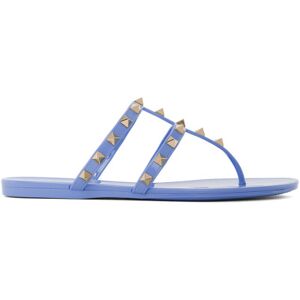 Valentino Garavani Blue Rockstud Flat Rubber Sandals  - ZQW Popeline Blue - Size: IT 36 - female