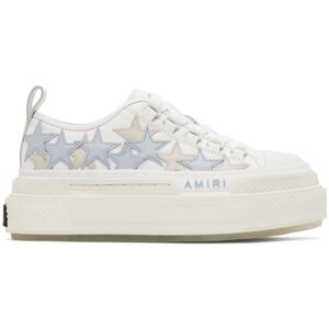 AMIRI White & Blue Platform Stars Court Low Sneakers  - Grey Blue - Size: IT 36 - female