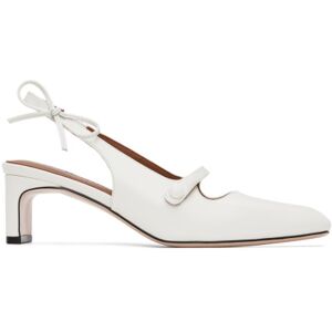 SHUSHU/TONG White Side Bow Square Toe Heels  - WH100 White - Size: IT 35 - female