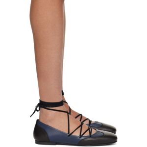 Molly Goddard Navy & Black Helena Ballerina Flats  - Navy Black - Size: IT 36 - female