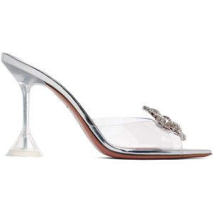 Amina Muaddi Transparent Rosie Glass Slipper Heeled Sandals  - Transparent - Size: IT 37 - female