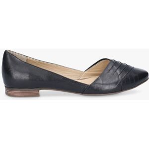 Hush Puppies Marley Leather Ballerina Slip On Shoes - Black - Female - Size: 7