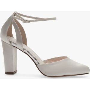 Rainbow Club Eve Block Heel Strappy Court Shoes, Ivory Satin - Ivory - Female - Size: 5.5