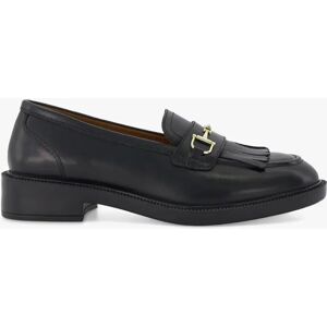 Dune Guided Leather Snaffle Fringe Loafers - Black-black Leather - Female - Size: EU38