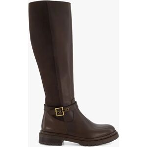 Dune Teller Leather Knee High Boots - Brown-leather - Female - Size: 5