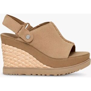 UGG Abbot Suede Platform Wedge Sandals, Sand - Sand - Female - Size: 5