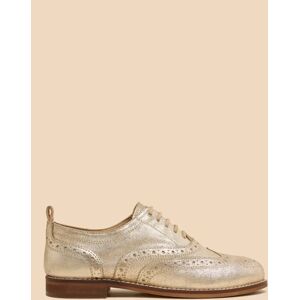 White Stuff Lace Up Leather Brogues - Gld Tn Met - Female - Size: 3