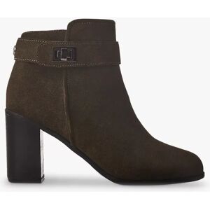 Moda in Pelle Maricella Suede Heeled Ankle Boots - Khaki - Female - Size: 5