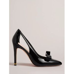 Ted Baker Orliney Patent Bow Cut Out Heeled Court Shoes - Black - Female - Size: EU39