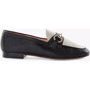 Dune Gemstone Detail Leather Loafers - Black-leather - Female - Size: EU39